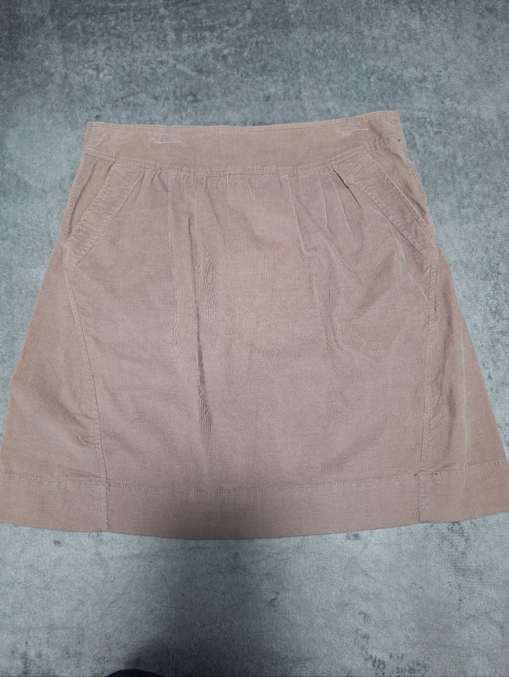 GARNET HILL Corduroy Mini Skirt Sz 8 Taupe Brown Pockets Preppy Casual Academy - Picture 3 of 8